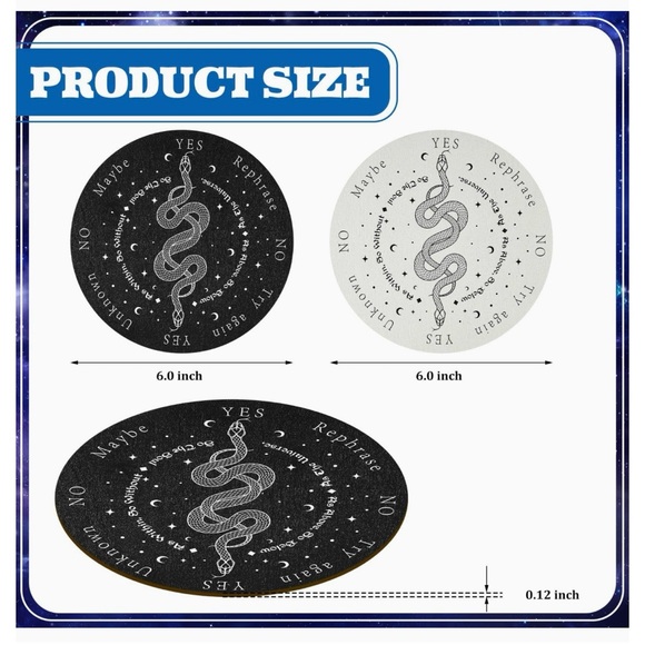 Double Sided Wooden Pendulum Dowsing Divination Boards Reversible Set of 8 - Picture 2 of 9